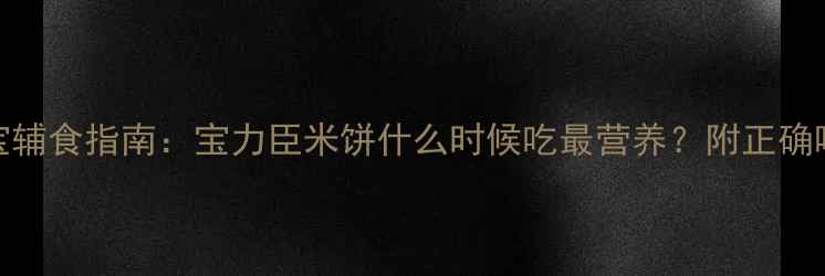 图片 1-3岁宝宝辅食指南：宝力臣米饼什么时候吃最营养？附正确喂养方法1