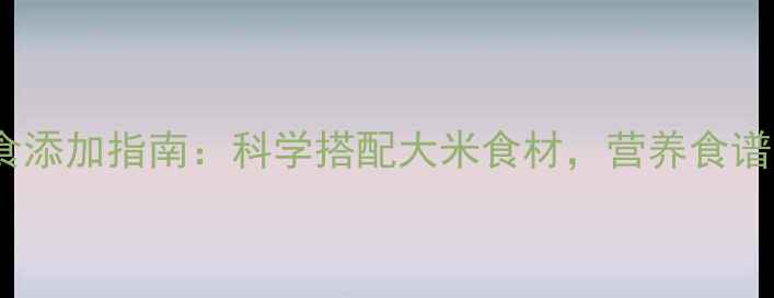 图片 10个月宝宝辅食添加指南：科学搭配大米食材，营养食谱与喂养要点全1