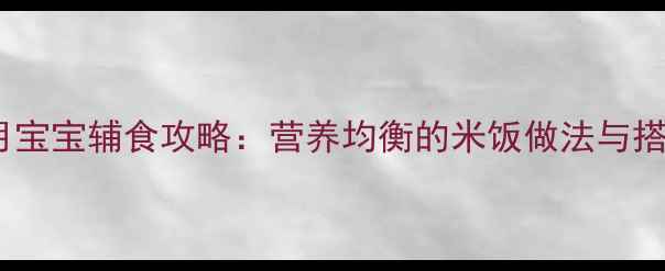 图片 1岁8个月宝宝辅食攻略：营养均衡的米饭做法与搭配技巧1