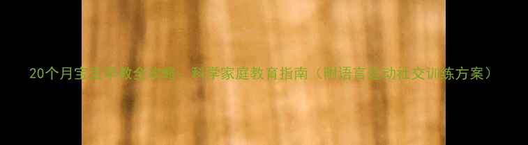 图片 20个月宝宝早教全攻略：科学家庭教育指南（附语言运动社交训练方案）