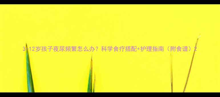 图片 3-12岁孩子夜尿频繁怎么办？科学食疗搭配+护理指南（附食谱）2
