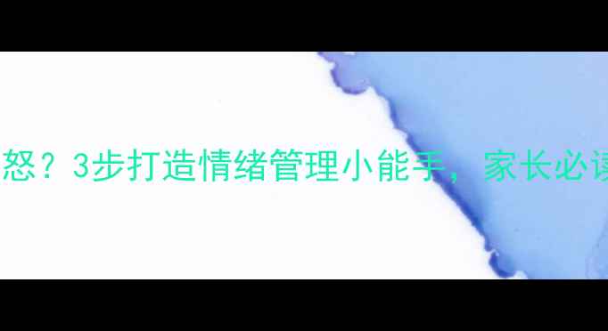 图片 3-6岁宝宝频繁发怒？3步打造情绪管理小能手，家长必读的科学应对指南