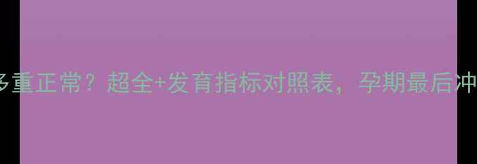 图片 36周胎儿多重正常？超全+发育指标对照表，孕期最后冲刺必看！1