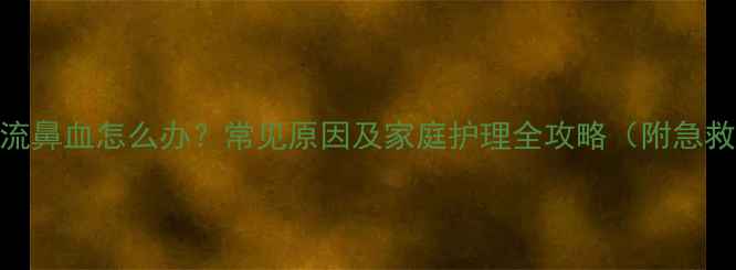 图片 8岁孩子流鼻血怎么办？常见原因及家庭护理全攻略（附急救指南）2