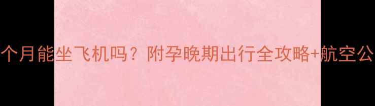 图片 ✈️怀孕七个月能坐飞机吗？附孕晚期出行全攻略+航空公司最新政策