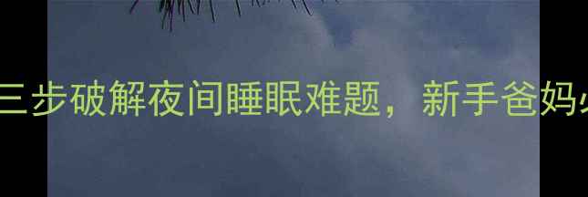 图片 三个月宝宝夜醒频繁？三步破解夜间睡眠难题，新手爸妈必看！｜宝宝睡眠指南2