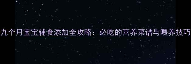 图片 九个月宝宝辅食添加全攻略：必吃的营养菜谱与喂养技巧