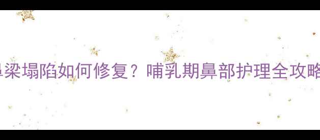 图片 产后妈妈必看！鼻梁塌陷如何修复？哺乳期鼻部护理全攻略｜气质逆袭指南2