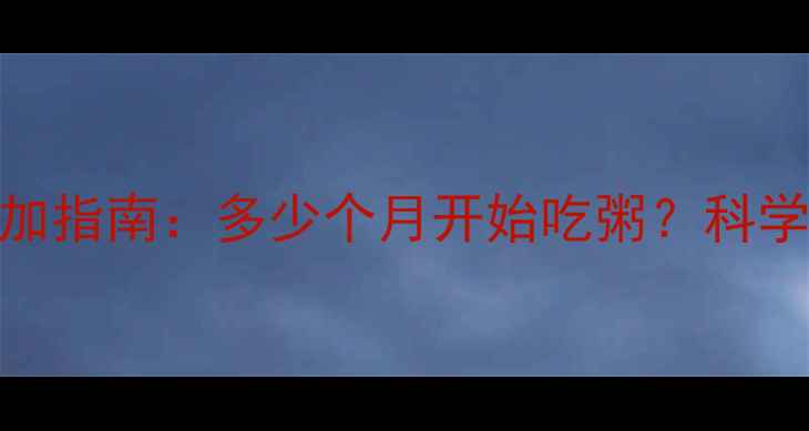 图片 婴儿辅食添加指南：多少个月开始吃粥？科学喂养全攻略