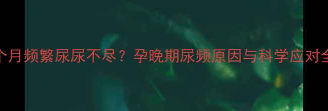 图片 孕七个月频繁尿尿不尽？孕晚期尿频原因与科学应对全攻略
