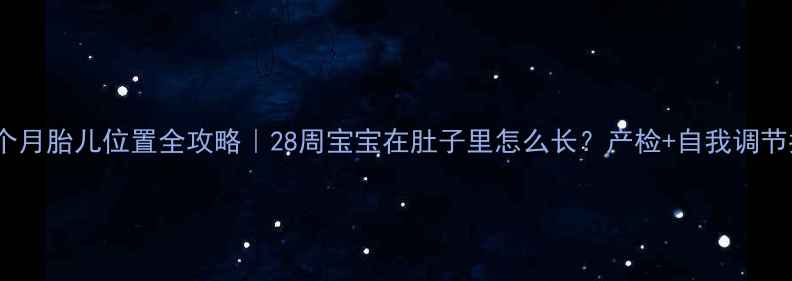 图片 孕五个月胎儿位置全攻略｜28周宝宝在肚子里怎么长？产检+自我调节指南2