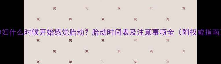 图片 孕妇什么时候开始感觉胎动？胎动时间表及注意事项全（附权威指南）