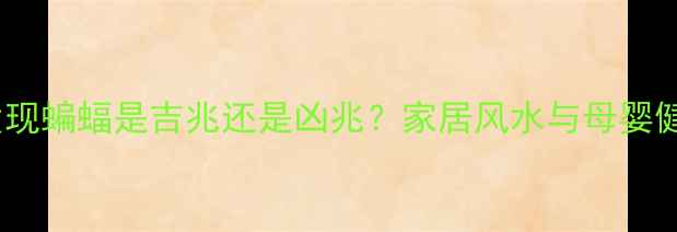 图片 孕妇家中发现蝙蝠是吉兆还是凶兆？家居风水与母婴健康的关系1