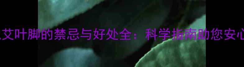 图片 孕妇泡艾叶脚的禁忌与好处全：科学指南助您安心养生2