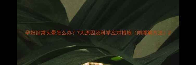图片 孕妇经常头晕怎么办？7大原因及科学应对措施（附缓解方法）2