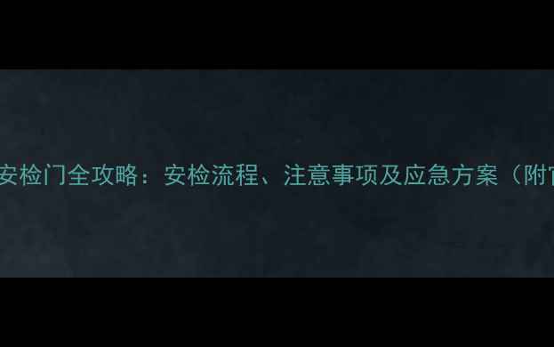 图片 孕妇过机场安检门全攻略：安检流程、注意事项及应急方案（附官方指南）2