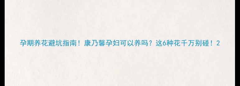 图片 孕期养花避坑指南！康乃馨孕妇可以养吗？这6种花千万别碰！2