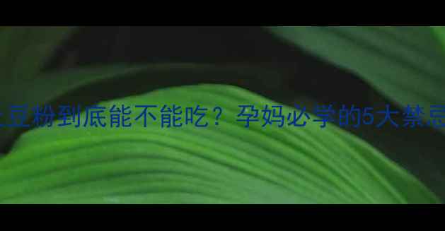 图片 孕期食谱必看砂锅土豆粉到底能不能吃？孕妈必学的5大禁忌与营养搭配攻略！1