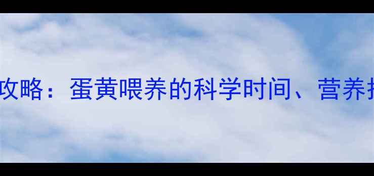 图片 宝宝辅食添加全攻略：蛋黄喂养的科学时间、营养搭配与安全指南1