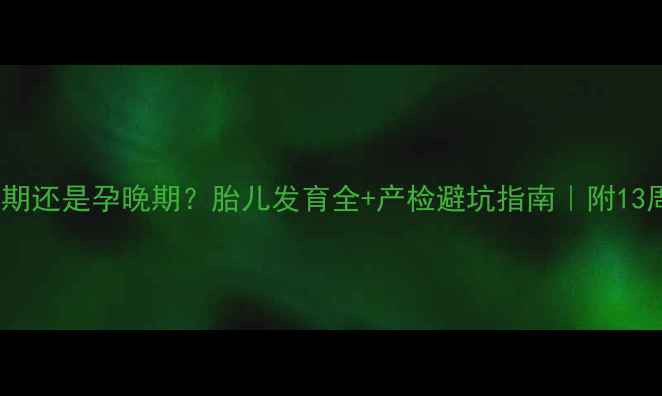 图片 怀孕13周是孕中期还是孕晚期？胎儿发育全+产检避坑指南｜附13周胎教小贴士👶1