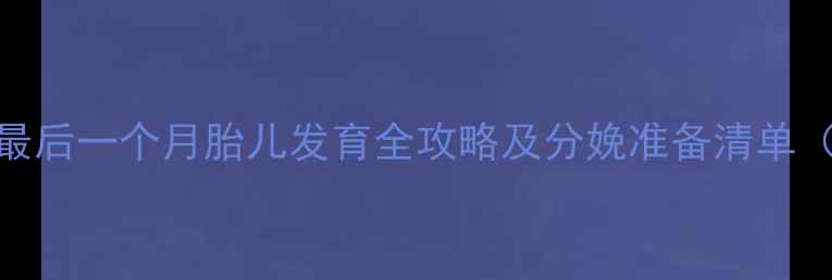 图片 怀孕28周后必看！最后一个月胎儿发育全攻略及分娩准备清单（附12个关键事项）
