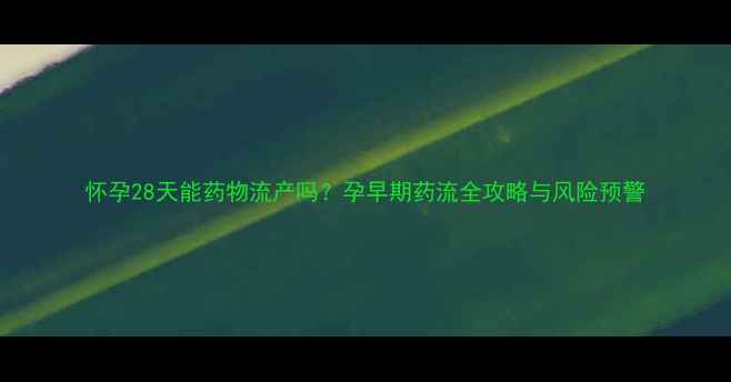 图片 怀孕28天能药物流产吗？孕早期药流全攻略与风险预警