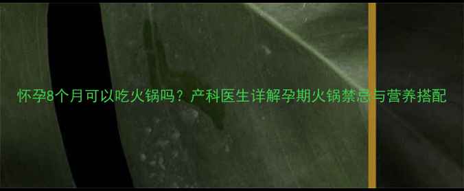 图片 怀孕8个月可以吃火锅吗？产科医生详解孕期火锅禁忌与营养搭配