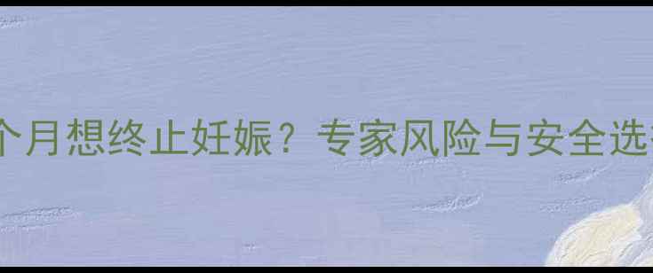 图片 怀孕两个月想终止妊娠？专家风险与安全选择指南2