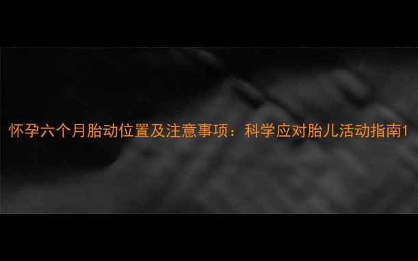 图片 怀孕六个月胎动位置及注意事项：科学应对胎儿活动指南1