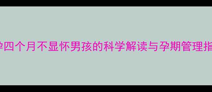 图片 怀孕四个月不显怀男孩的科学解读与孕期管理指南1