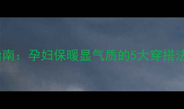 图片 职场妈妈冬季面试穿搭指南：孕妇保暖显气质的5大穿搭法则（附实用搭配模板）2