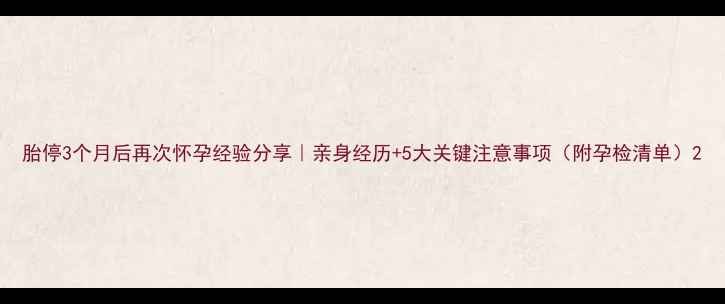 图片 胎停3个月后再次怀孕经验分享｜亲身经历+5大关键注意事项（附孕检清单）2