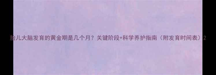 图片 胎儿大脑发育的黄金期是几个月？关键阶段+科学养护指南（附发育时间表）2
