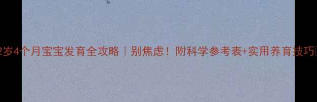 图片 🌟2岁4个月宝宝发育全攻略｜别焦虑！附科学参考表+实用养育技巧🌟1