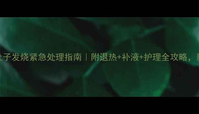 图片 🌟8个月宝宝拉肚子发烧紧急处理指南｜附退热+补液+护理全攻略，新手妈妈必看！2