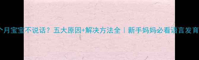 图片 🌟四个月宝宝不说话？五大原因+解决方法全｜新手妈妈必看语言发育指南2