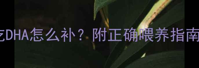 图片 🌟四个月宝宝吃DHA怎么补？附正确喂养指南及避坑建议🌟1