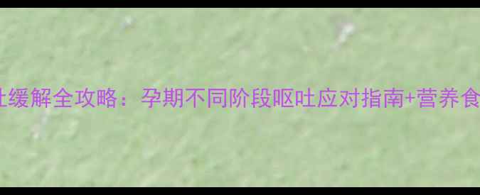 图片 🌟孕吐缓解全攻略：孕期不同阶段呕吐应对指南+营养食谱🌟1