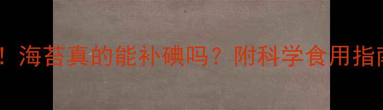 图片 🌟孕妇补碘必看！海苔真的能补碘吗？附科学食用指南和替代方案🌟1