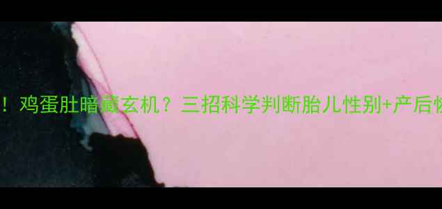 图片 🌟孕期必看！鸡蛋肚暗藏玄机？三招科学判断胎儿性别+产后恢复指南🌟1