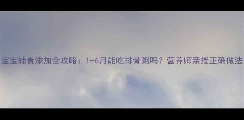 图片 🍼宝宝辅食添加全攻略：1-6月能吃排骨粥吗？营养师亲授正确做法🍲