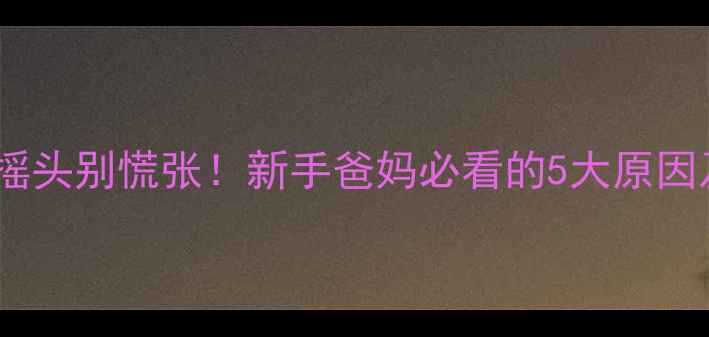 图片 👶宝宝突然摇头别慌张！新手爸妈必看的5大原因及应对指南1