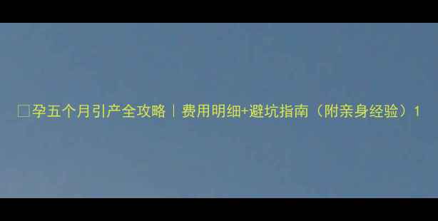 图片 💰孕五个月引产全攻略｜费用明细+避坑指南（附亲身经验）1