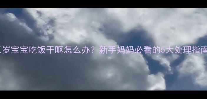 图片 🔥三岁宝宝吃饭干呕怎么办？新手妈妈必看的5大处理指南🔥2